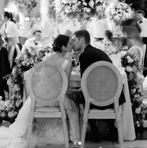 Emily Caplan's husband, Ben Davies on their wedding day.